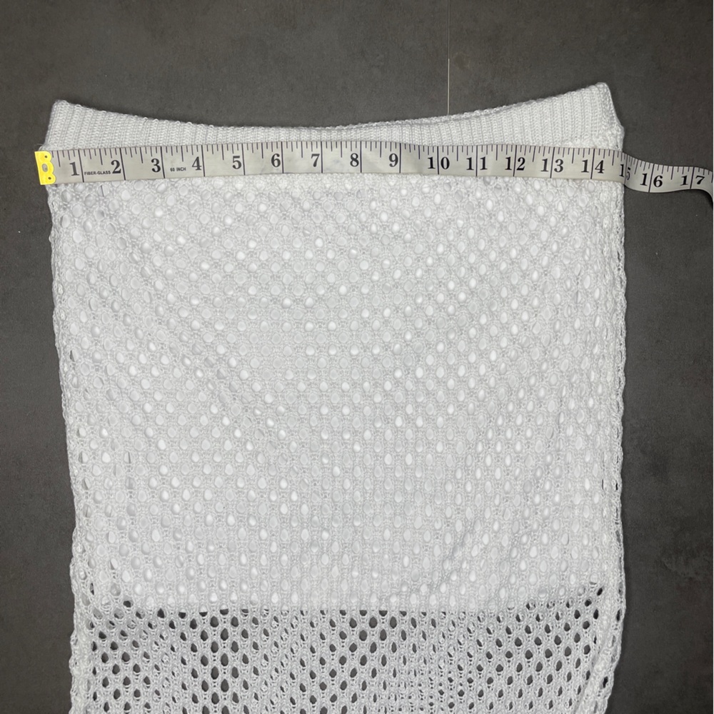 White Crochet‎ Maxi Skirt With Side Slit - Picture 4 of 5